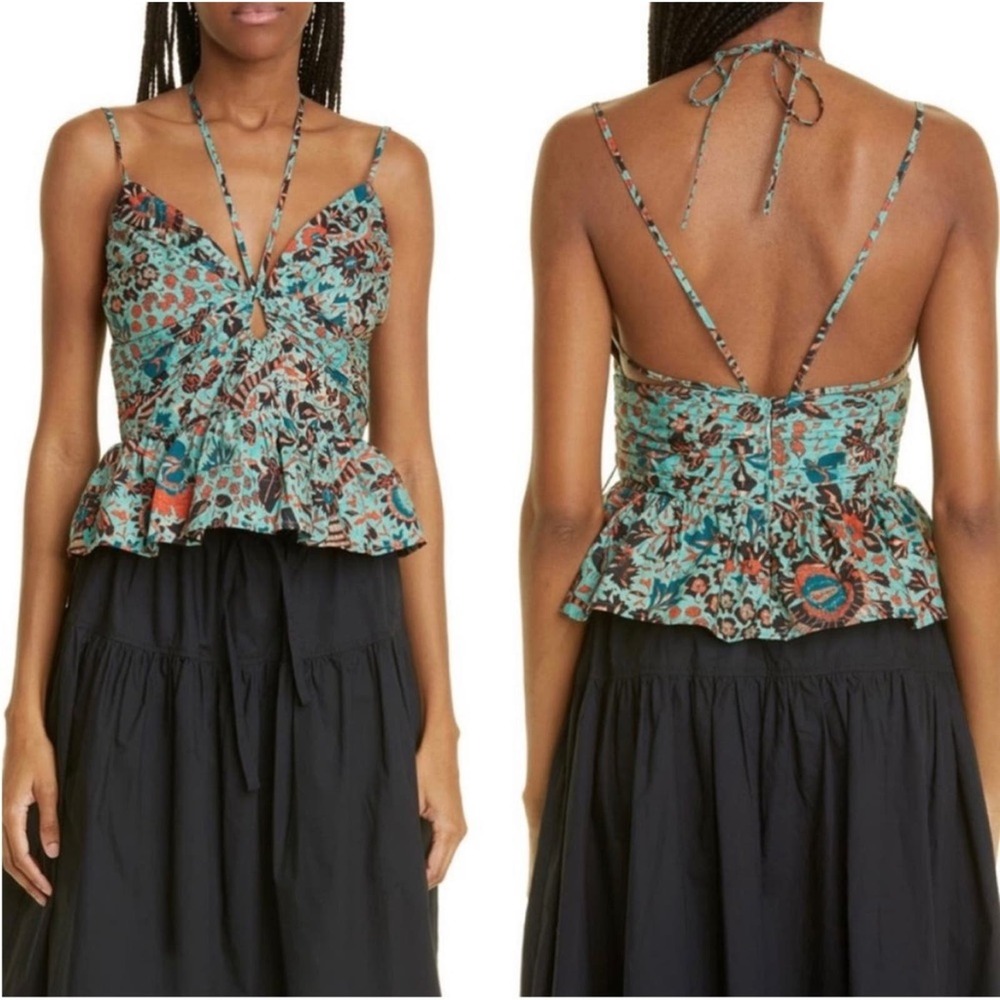 Ulla Johnson Green and Brown Floral Top - Picture 9 of 11